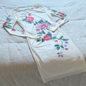 Jealous Tomato Floral Long Sleeve Dress - White and Pink